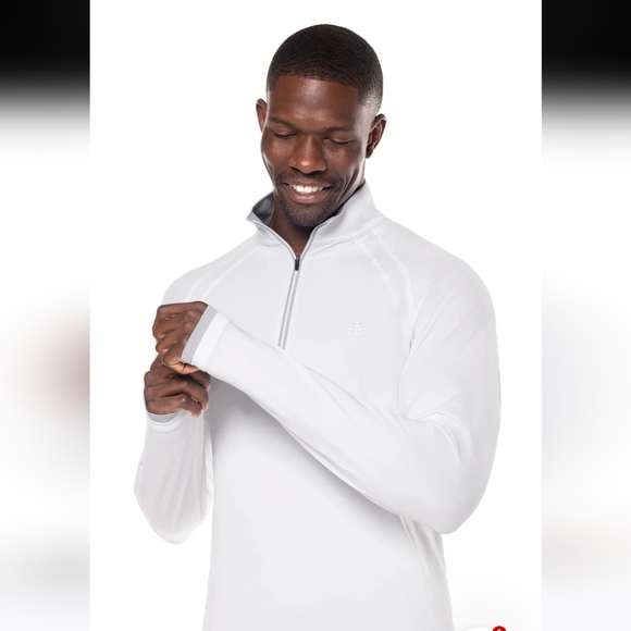 COOLIBAR Ultimate Half-Zip Rash Guard in White. Size large - Picture 4 of 12